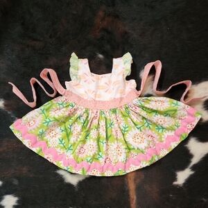 Floral Green and Pink Baby Dress
